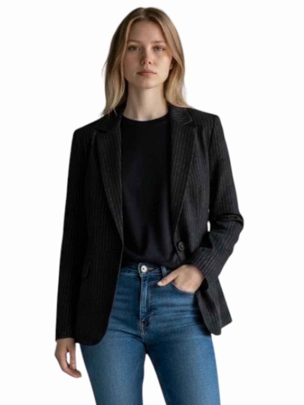 CDS Basic Japanese brand cashmere  Black Blazer Size Medium